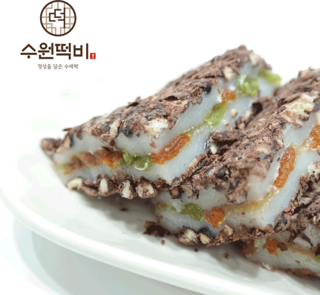수원떡비 [전국배송] 식사대용떡 호박고지 완두배기찰떡 10개, 90g