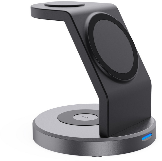 跨境新款磁吸三合一無線充電器15W快充適用於蘋果手錶多功能支架, 1個, 如圖