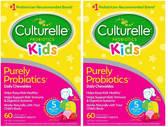 컬처렐 츄어블 키즈유산균 120정 4개월분 Culturelle Kids Chewable Probiotics, 60정, 2개 - 쿠팡