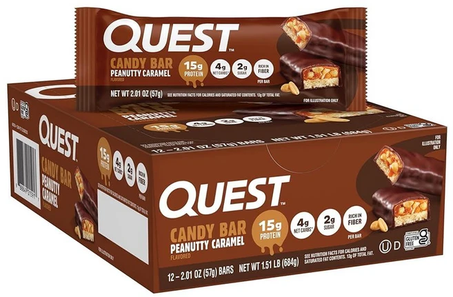 퀘스트 단백질 바 피너티 캐러멜 맛 15g 12개입, 퀘스트 뉴트리션 프로틴 바 피너티 캐러멜 맛 15g 1, 1g, 1개 - 쿠팡