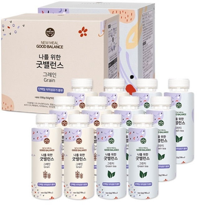 기타 마시는식사 굿밸런스 식사대용 쉐이크 간편식 분말식 두리두리 그레인맛, 굿밸런스 그레인맛 6입X2박스, 300g, 2개