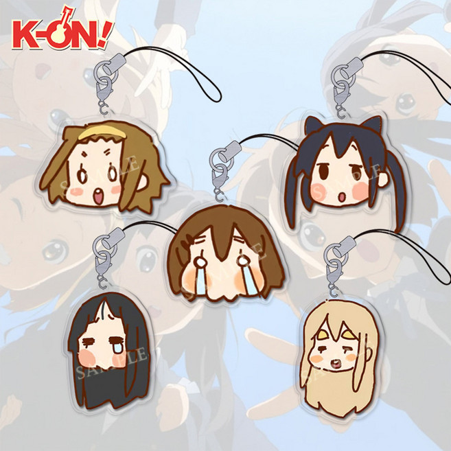 [하루출고] 케이온 캐릭터 아크릴 키링 헤냐헤냐 버전 애니 굿즈 방과후티타임 경음부 아즈냥, 미오