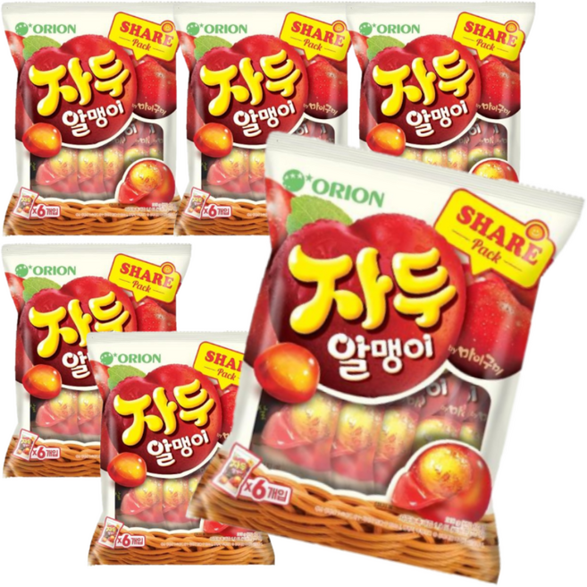 오리온 마이구미 자두알맹이 젤리, 216g, 6개