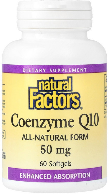 Natural Factors 내추럴팩터스 코큐텐 50mg 60 소프트젤 활력 영양제, 1