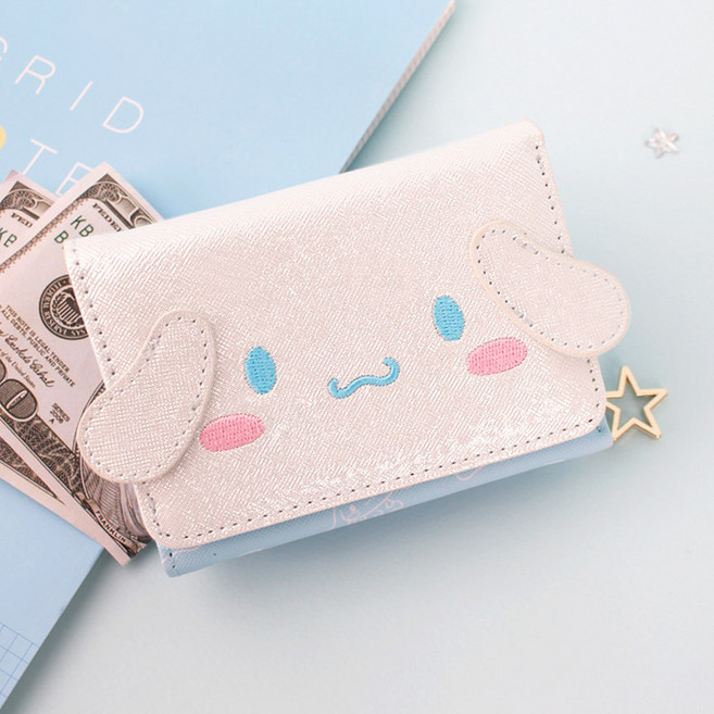 산리오 시나모롤 페이스 3단 반지갑 여학생 카드 동전 지갑