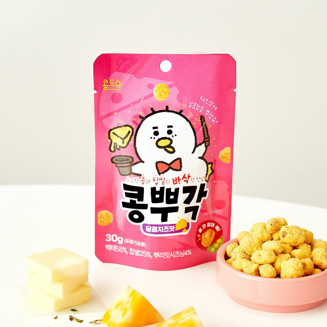 콩드슈 달콤치즈맛 콩뿌각(찹쌀콩부각), 30g, 1개