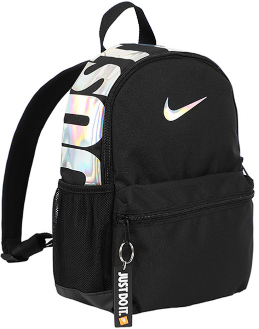 나이키 BRASILIA JDI MINI BACK PACK 학생 캐주얼 소형 미니 가방 백팩, black+silver, 1개