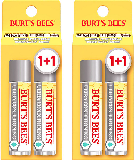 버츠비 모이스춰 라이징 립밤 듀오팩 1+1, 울트라 컨디셔닝, 8.5g, 2개