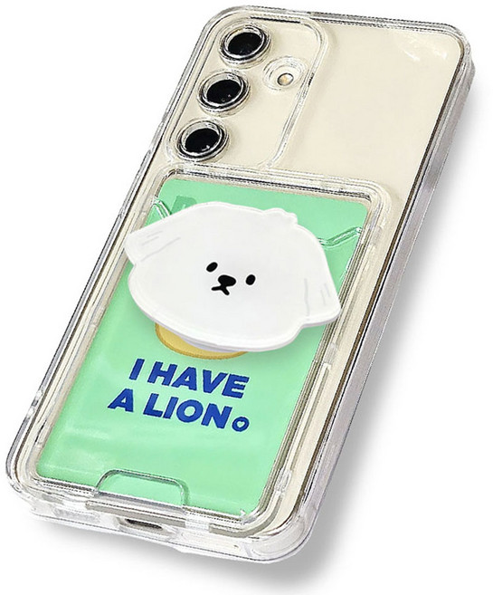 Anart 귀여운 말티즈 스마트톡 카드수납 투명 카메라보호 케이스