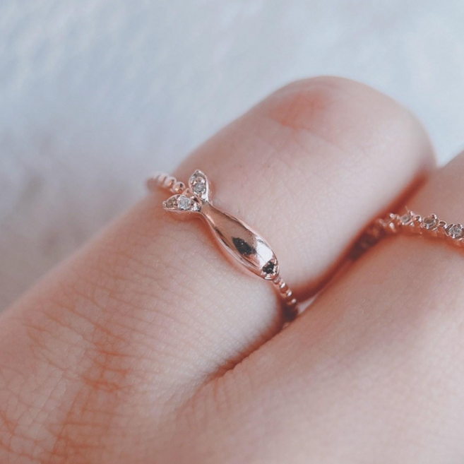 디그레이 실버925 물고기 새끼손가락 가락지 은반지