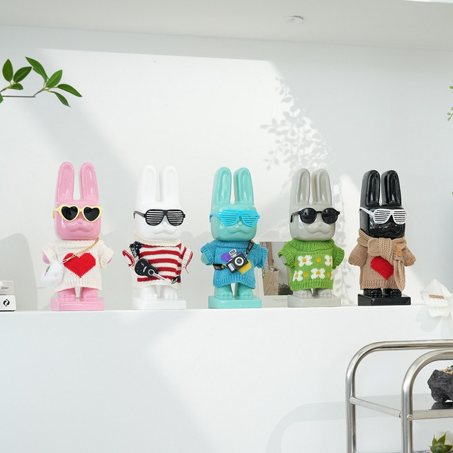 1+1 29cm 대형 석고방향제 토이베어 집들이선물 개업선물 디퓨저, 제나버니 2개, 제이드 민트, 블러쉬 로즈