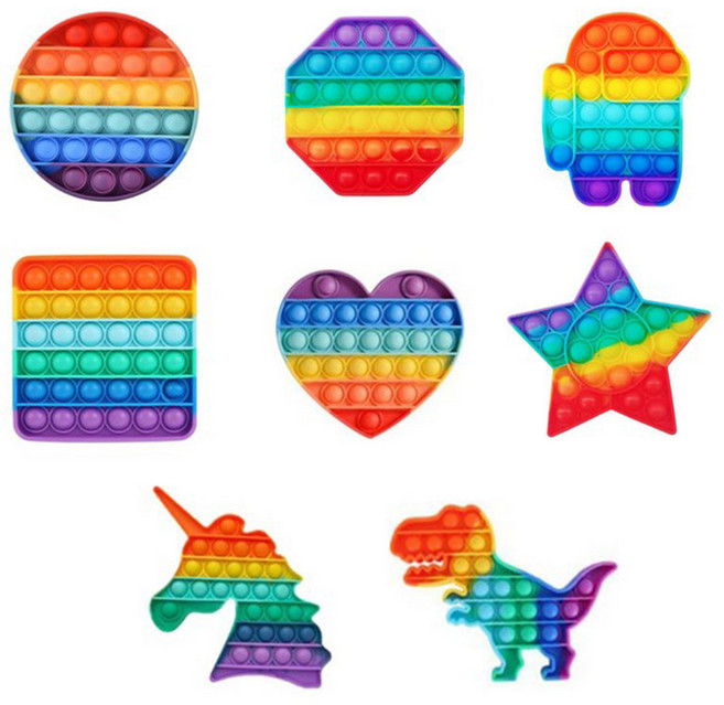 루아르모 푸쉬팝 버블 팝잇 2종 세트, 원형. 공룡, 1개