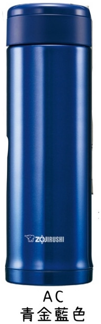 ZOJIRUSHI 象印 SLIT輕巧不鏽鋼真空保溫保冷瓶 千百蝶花紋, 青金藍色(AC), 1個, 500ml