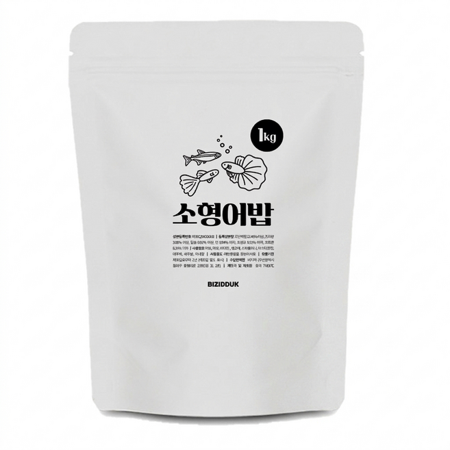 비지떡 소형어밥 1kg 3500ml 구피 열대어 네온 먹이, 1개, 3.5L