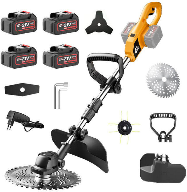 YUON 42V 브러시리스 무선 전동 충전 예초기 미니 안전 전기제초기 강력 잔디깍는기계 풀세트, 1개