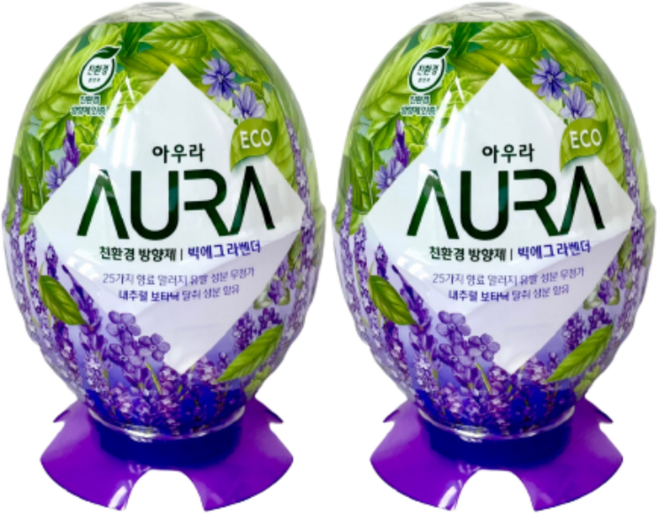 아우라 빅에그 실내용 방향제 라벤더, 440ml, 2개, 라벤더향