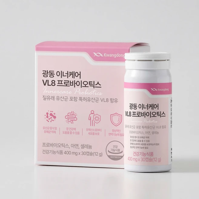 광동 이너케어 VL8 특허 여성 질 유산균, 1박스, 30정 - 쿠팡