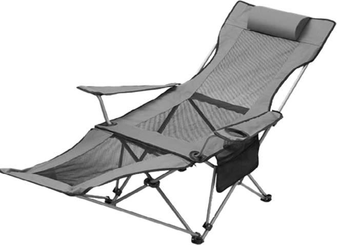 四檔升級 露營椅 戶外折疊 躺椅 月亮椅 導演椅, 實布灰色, 1個
