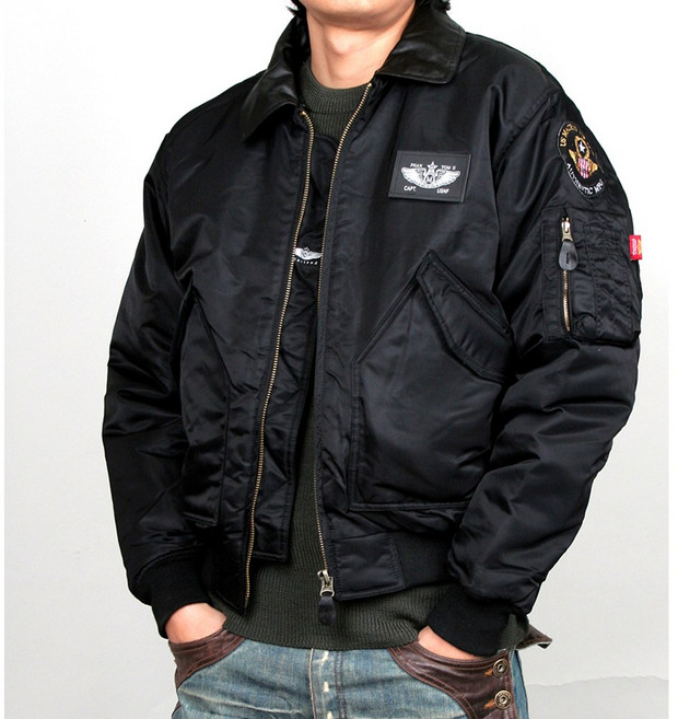 (당일 발송)MA-1 남성 겨울 가죽카라 항공 점퍼 따뜻한 패딩 카라털커버 방풍 방수점퍼 방한복 항공잠파 작업복 아우터 집업 자켓