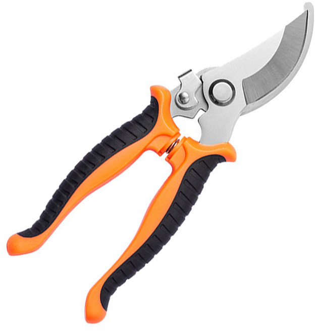 파파가든 스텐 전지가위 가벼운 전정가위 (주황), 1개