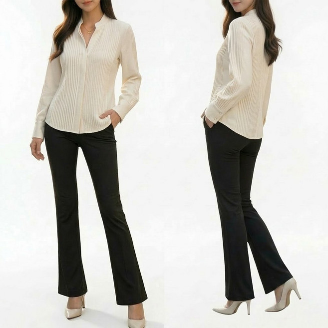 국내제작 [1+1] GTM 여성나팔바지 핏이예쁜 스판 슬랙스 하이웨스트 부츠컷 정장바지 오피스룩