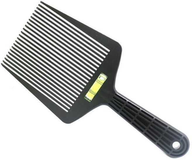 男士平頭理髮梳 複古油頭剪髮梳 遊標大平頭梳 水平儀平衡梳 剷梳, 1個, 黑色水平梳