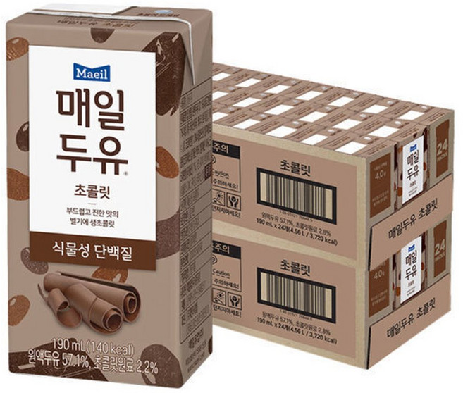 매일두유 초콜릿 190ml 24개입 2개, 48개