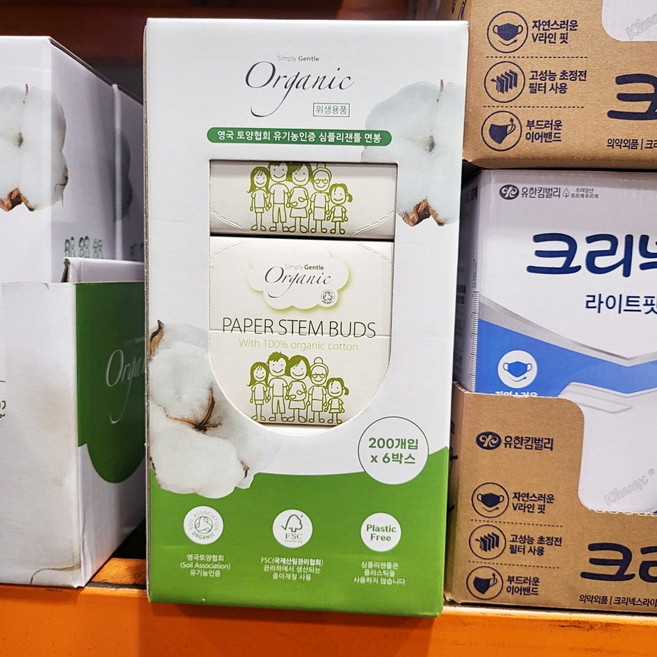 코스트코 심플리젠틀 면봉, 6개, 200개입