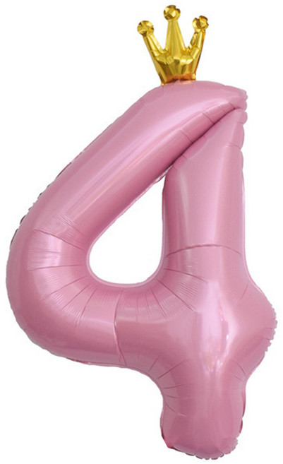 이벤트홀릭 초대형 왕관 숫자은박풍선, 핑크 4