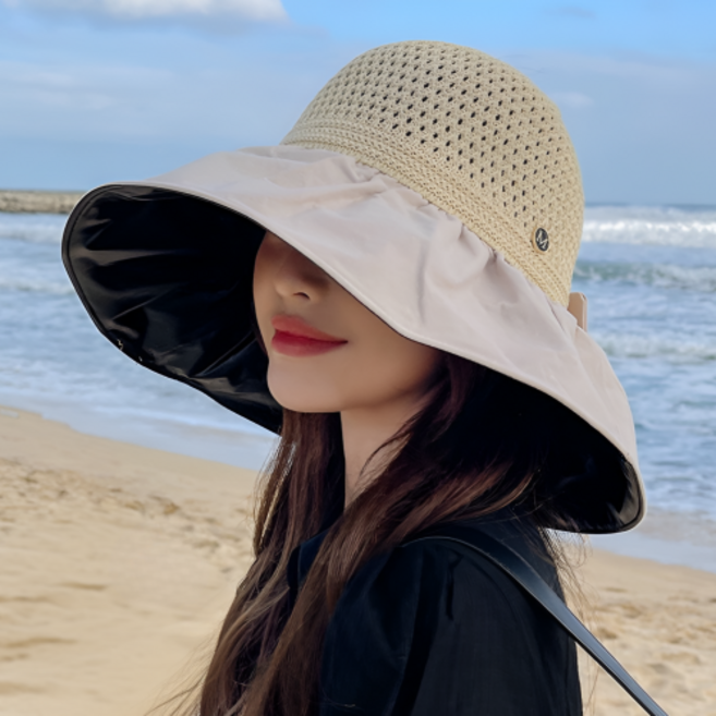 HIURETME 통기성 좋은 챙넓은 여성 예쁜 햇빛가리개 모자