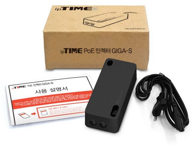 ipTIME PoE 인젝터 GIGA-S, IP TIME GIGA-S 인젝터]블랙[, 1개