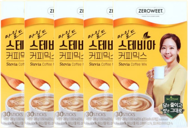 스테비아스위트 마일드 스테비아 커피믹스, 9.5g, 1개, 100개입