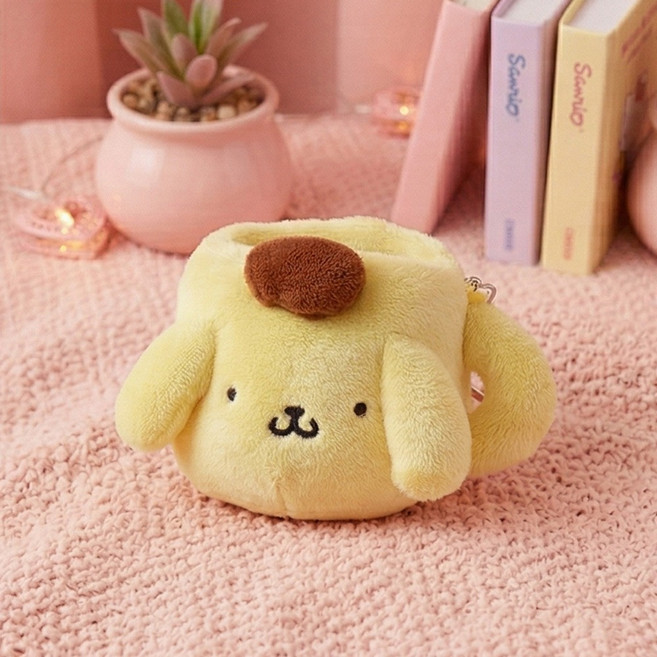 산리오 캐릭터즈 보들보들 미니 봉제머그 키링 키홀더 열쇠고리 가방고리, 1개, 폼폼푸린