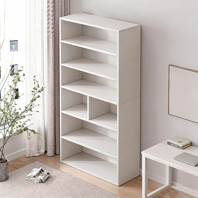 모던 책장 수납장 거실 사무실 정리 선반, 6단, B01