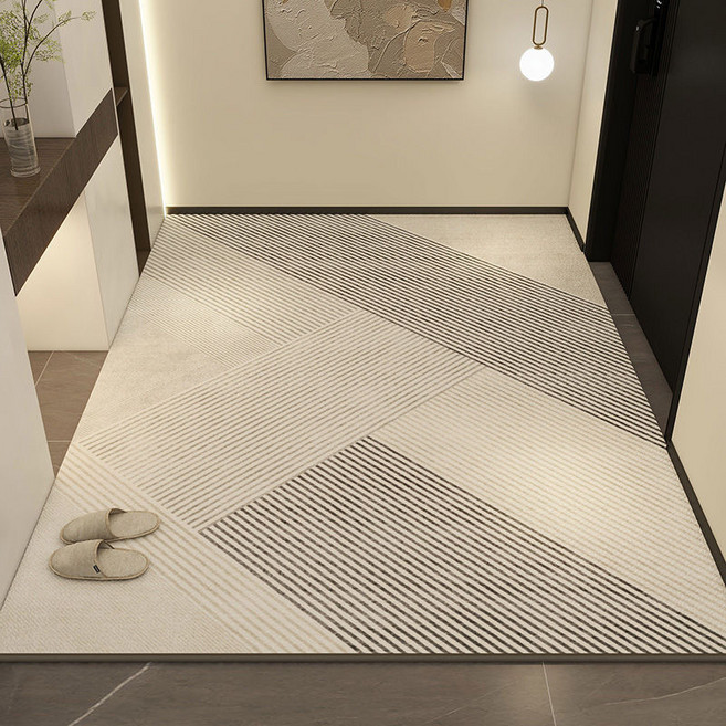 세탁가능현관문매트모던북유럽 패턴발매트코일 매트, 사선.80cm*100cm, 1개