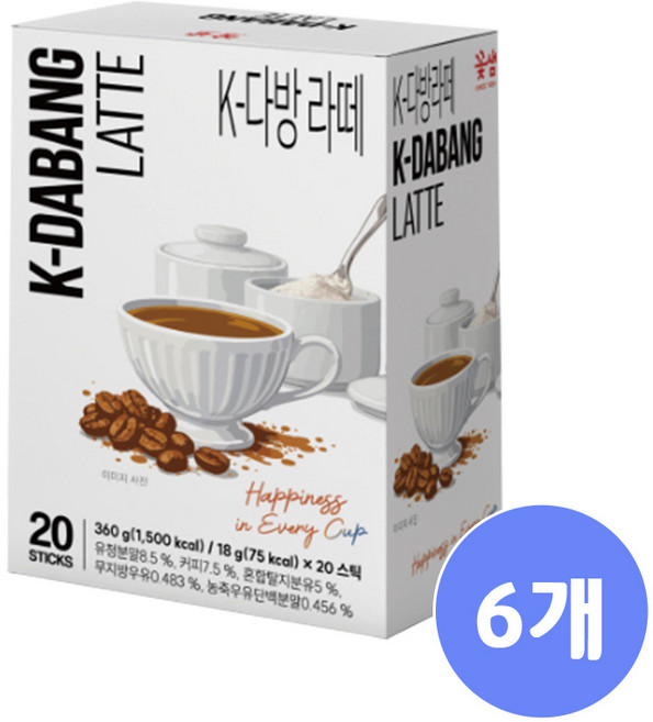 꽃샘 K - 다방라떼, 6개, 20개입, 20g