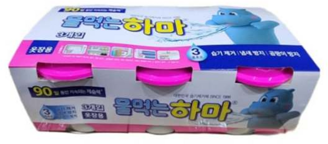 제습제 물 먹는 하마 옷장용 팩 습기제거제 제습제 옷장제습제 옷장제습기 옷장제습, 3개, 300g