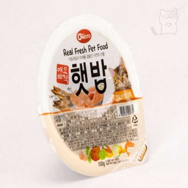 서지스토어 애묘비책 햇 밥 연어생선살스튜 100g 6개 러시안블루사료