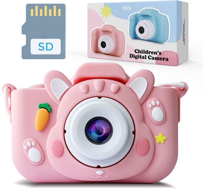 RTeG 당근토끼 어린이 디지털 카메라 + SD카드16G 세트 KD1000, KD1000(인디핑크), 1개