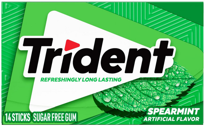트라이던트 무설탕 자일리톨 껌 스피어민트 (Spearmint), 3개