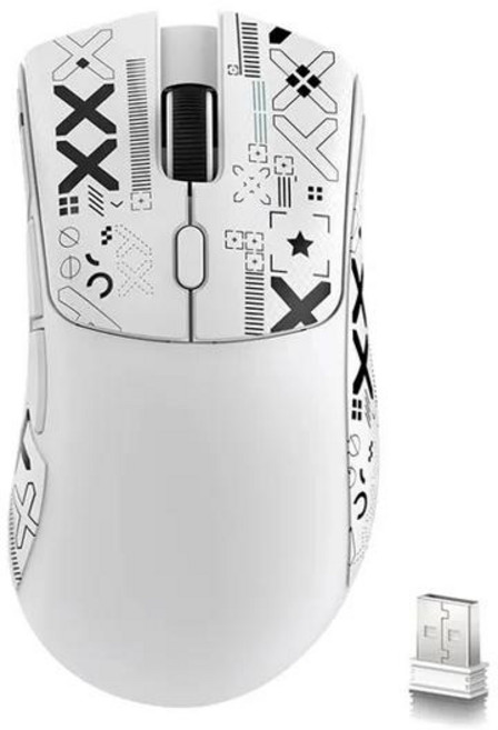 Attack Shark R1 2.4G USB 트라이 모드 무선 게임용 마우스 Bluetooth 연결 PC용 18000DPI 1000Hz 매크로 마우스, R1-WHITE