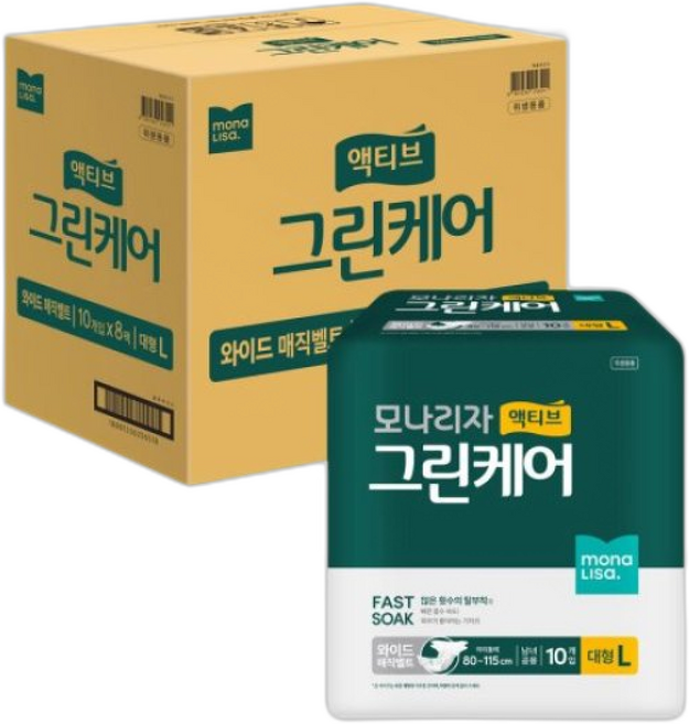 모나리자 액티브 그린케어 와이드 매직밸트 대형, 8매, 8세트