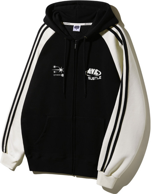 [컬러/기모추가]앨빈클로 레바레 스타 래글런 배색 트랙 후드 집업 AZH847 (6 COLOR)