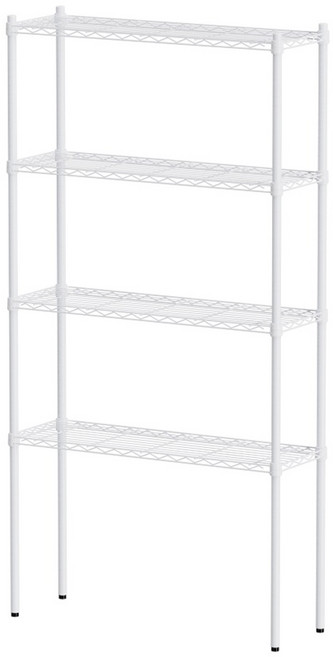 比架王 輕型 90x30x180cm 四層波浪架, 白色, 1個