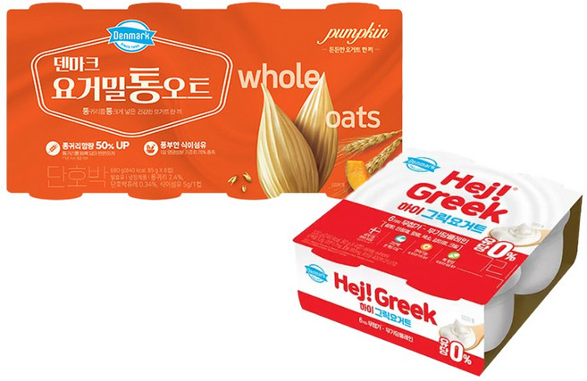 덴마크 요거밀통오트 단호박(85gX8입)1개＋하이그릭요거트(80gX4입)2개 냉장무배