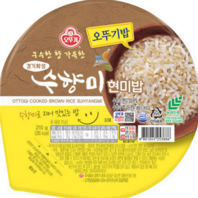 오뚜기 수향미 현미밥 210g, 3개