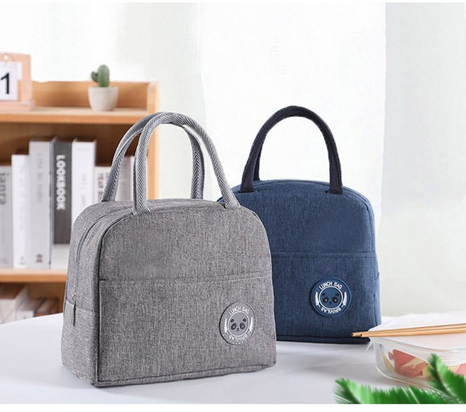 1+1 오리 보온보냉 런치백 캐릭터도시락가방 소풍가방 캠핑가방, 보온보냉 런치백 그레이x블랙, 1세트