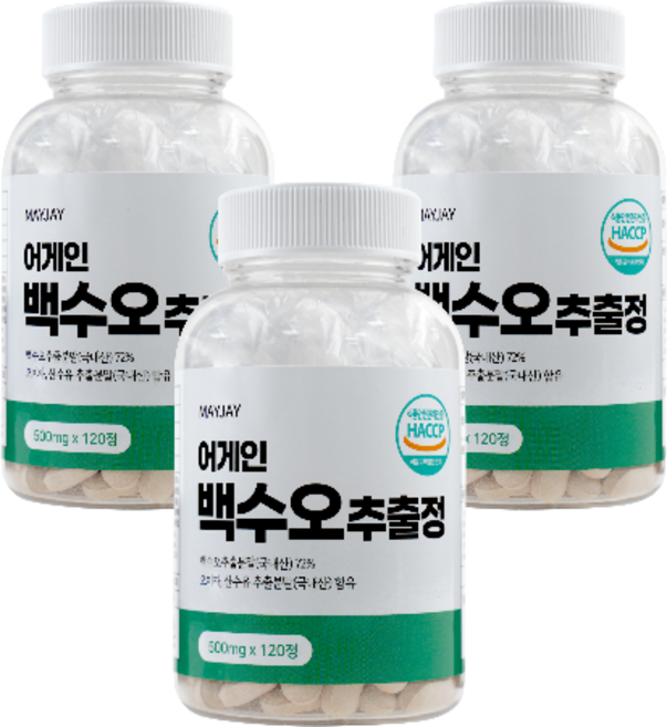 메이제이 협력사 백수오 추출물 식약처인증 국산 백하수오, 500mg, 3개