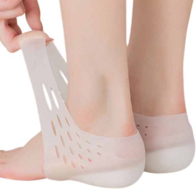 [티안나는 키높이] 미소다믄 뒤꿈치 실리콘 3cm 패드 보습 보호대, 화이트, 2개