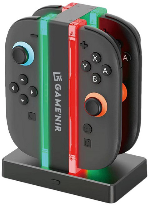 二代JoyCon專用 - LED充電指示燈, 黑, 1個, NS2智慧四極充電座(可充4支JC)